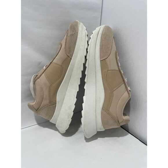 Steven Madden WOMENS walking ANGIE Platform Y2K SNEAKERS SIZE 9.5 BEIGE LACE UP - Picture 4 of 6